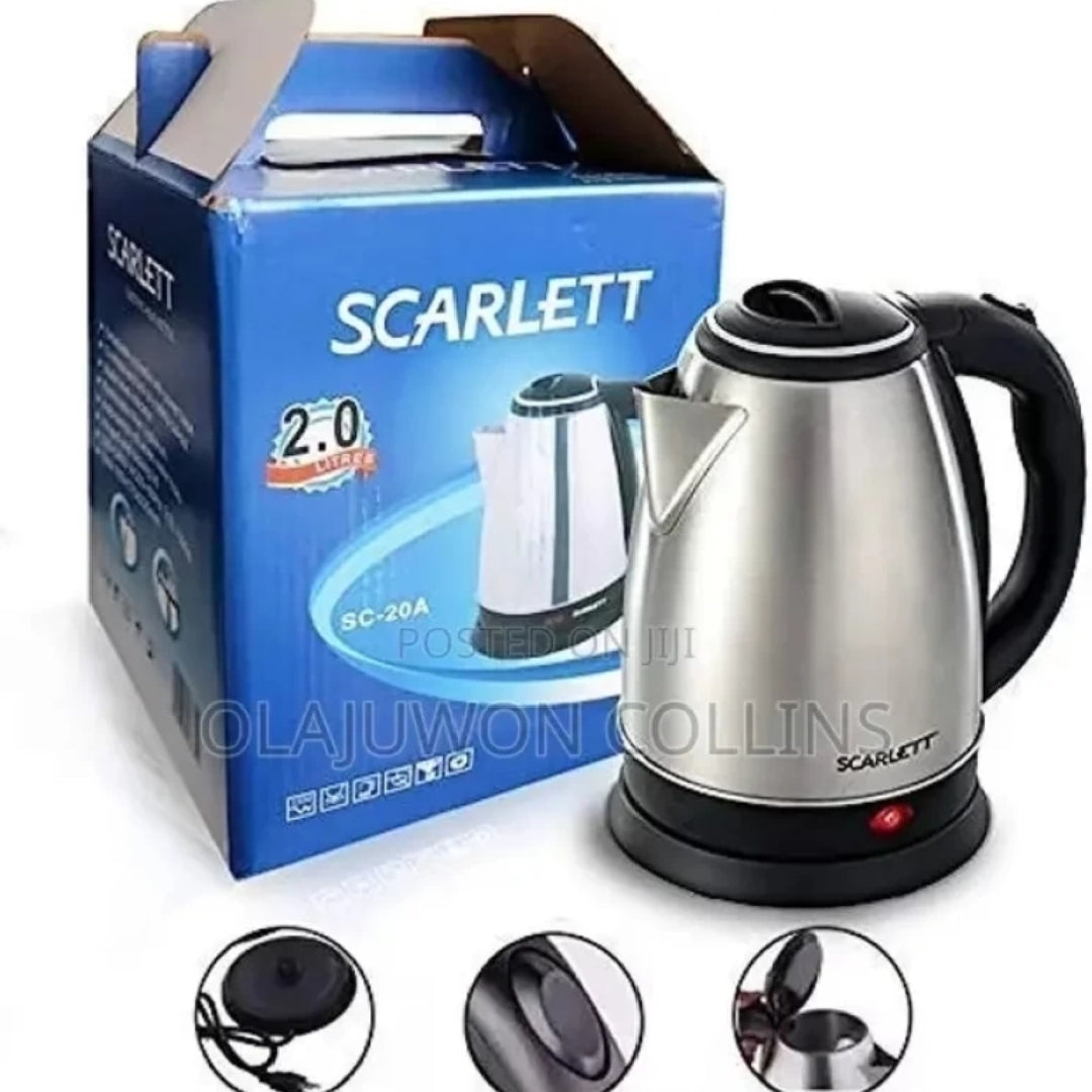 Scarlett electric kettle stainless steel.