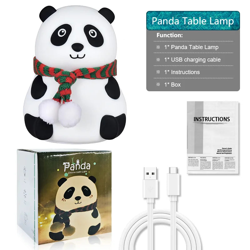 Cute Panda LED Night Light Rechargable